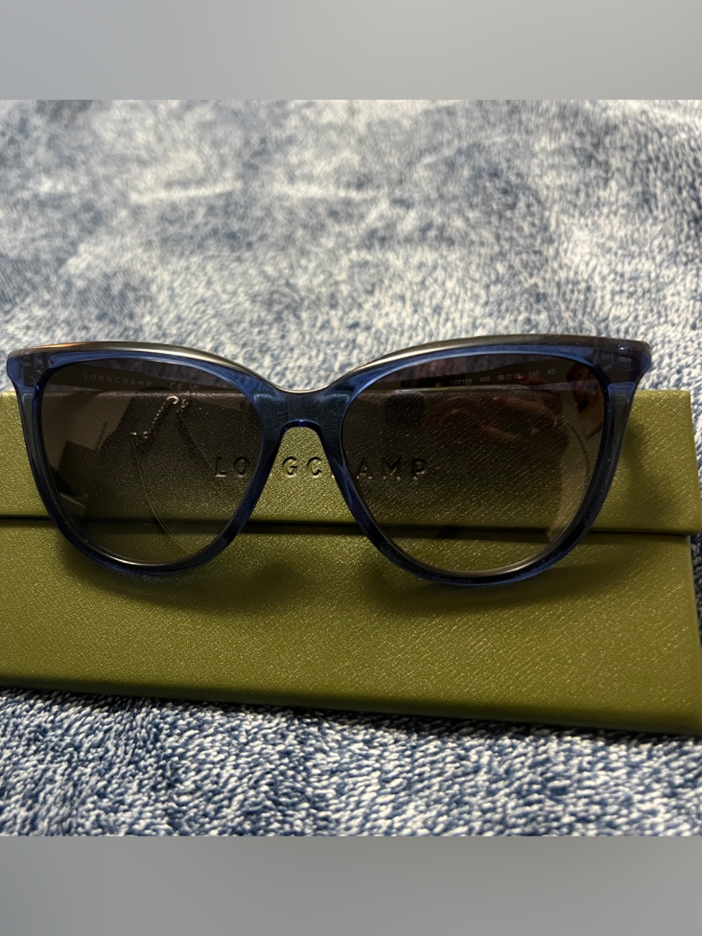 Longchamp Blue Transparent Cat-Eye Sunglasses NWOT